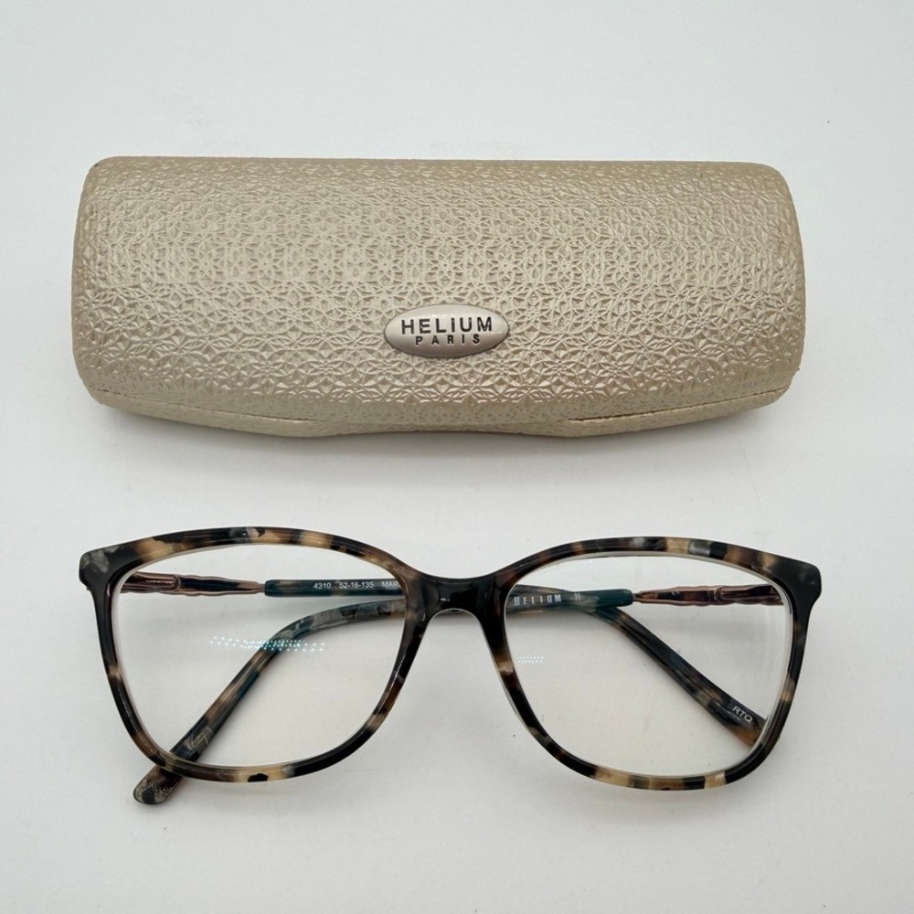 Helium Paris 4310‎ Marble Eyeglasses Frames 52-16-135 Case Rhinestone Temple